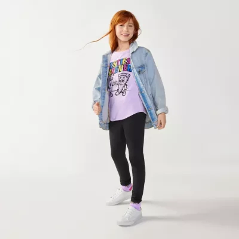 Thereabouts Solid Little & Big Kid Girls Knit Full Length Leggings
