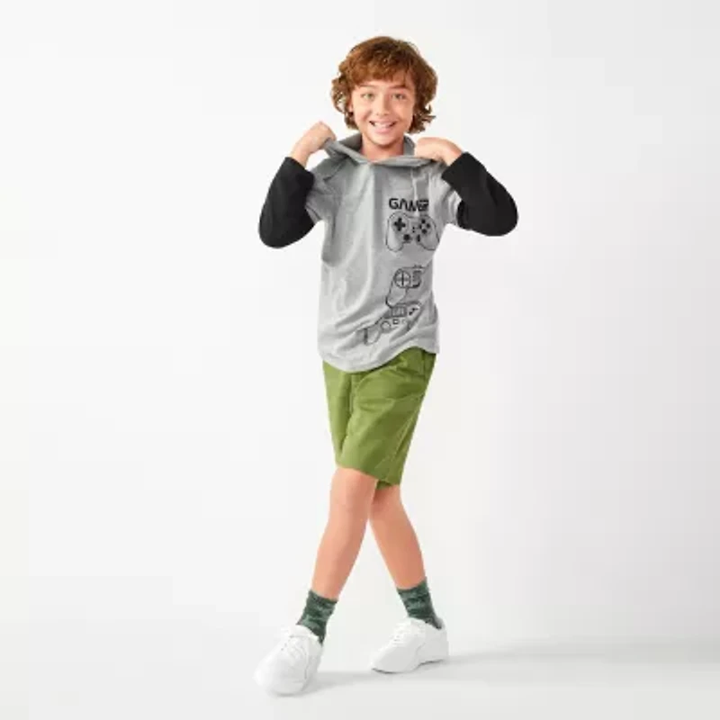 Thereabouts Pull-On Little & Big Kid Boys Stretch Fabric Adjustable Waist Jogger Short