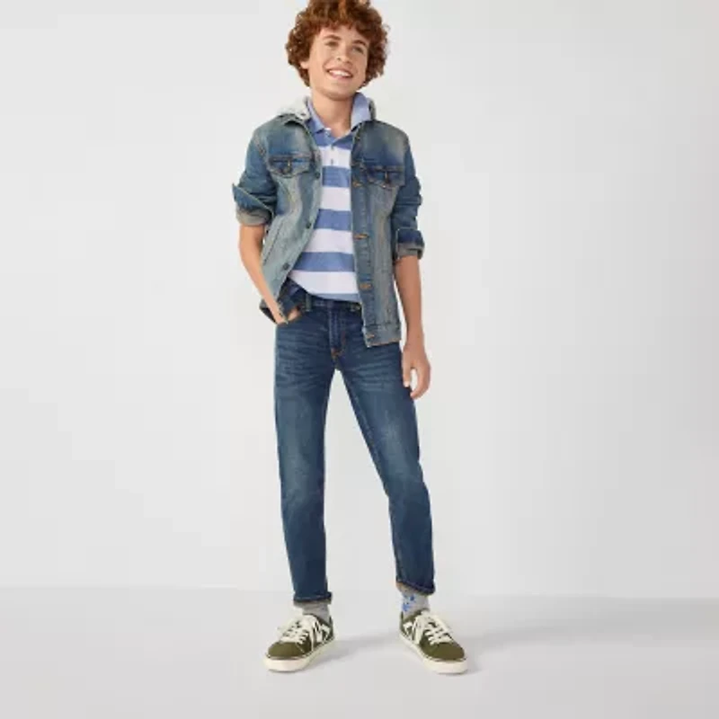 Thereabouts Little & Big Boys Adjustable Waist Stretch Fabric Straight Leg Jean