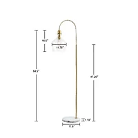 Hampton Hill Auburn Arched Floor Lamp with Marble Base