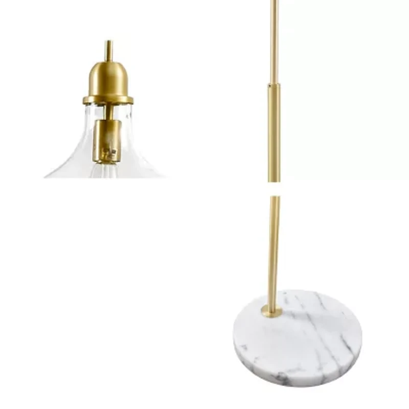 Hampton Hill Auburn Arched Floor Lamp with Marble Base
