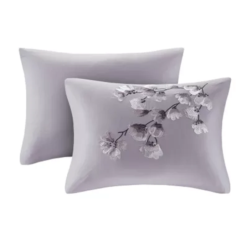 N Natori Sakura Blossom 3PC Cotton Sateen Printed Comforter Set