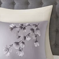 N Natori Sakura Blossom 3PC Cotton Sateen Printed Comforter Set