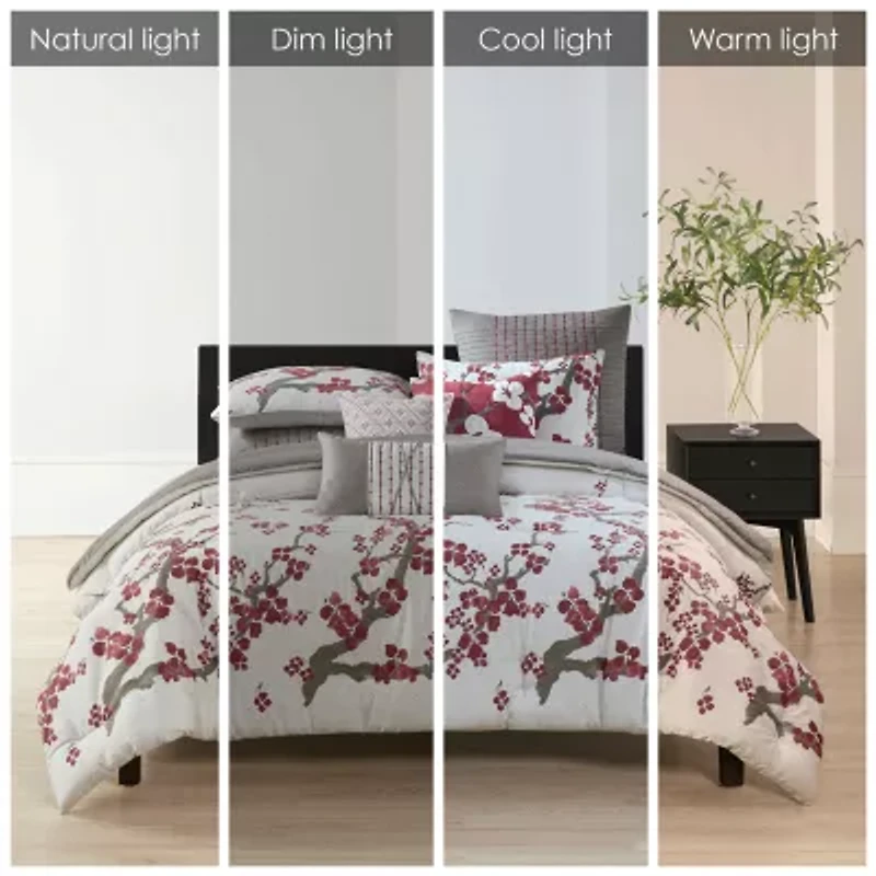N Natori Cherry Blossom 3pc Comforter Mini Set