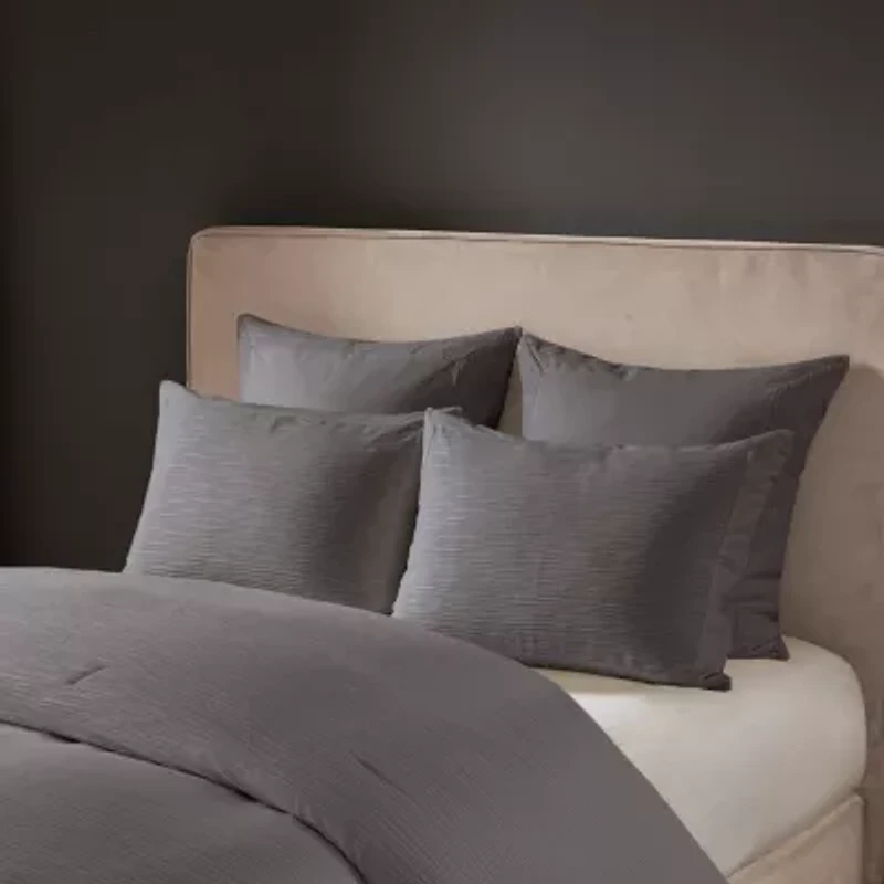 N Natori Hanae Cotton Blend Yarn Dyed 3 Piece Comforter Set