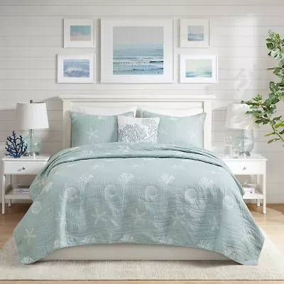 Harbor House Seaside 4-pc. Embroidered Quilt Set