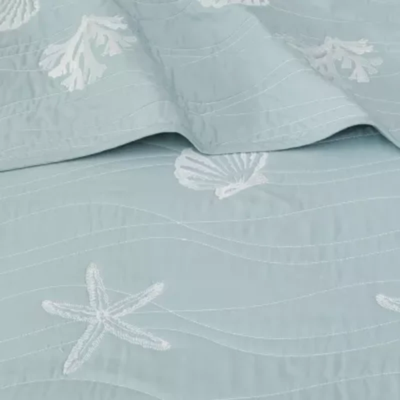 Harbor House Seaside 4-pc. Embroidered Quilt Set