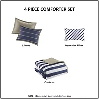 Intelligent Design Garrett Striped Comforter Set with decorative pillow