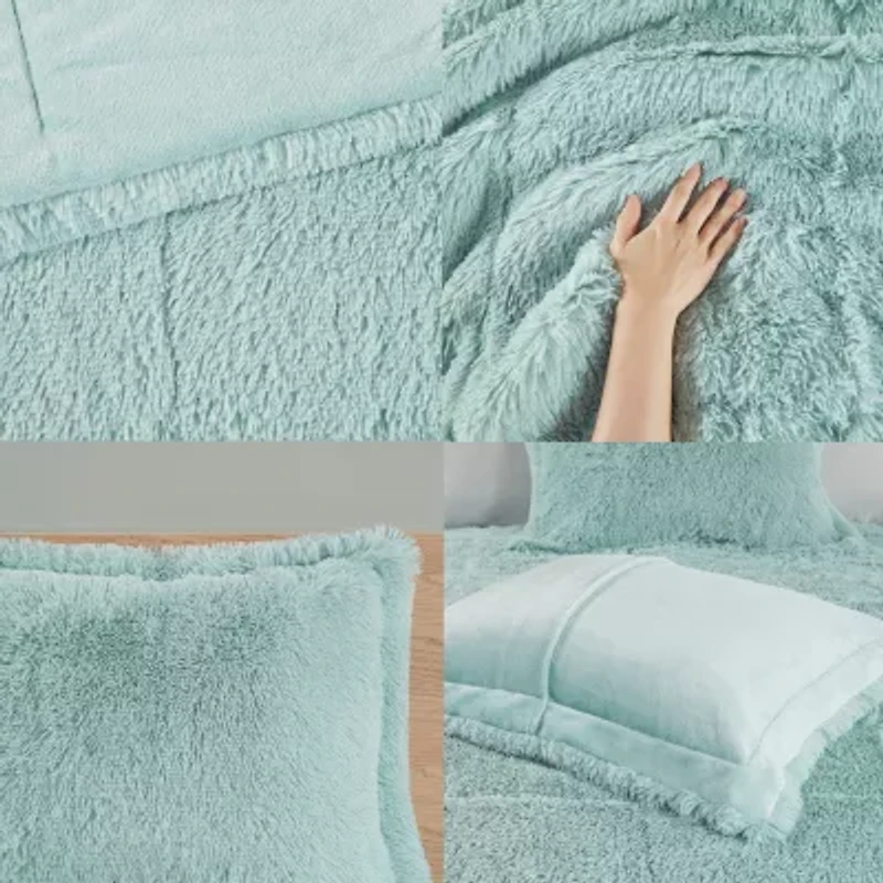 Intelligent Design Leena Shaggy Faux Fur Comforter Mini Set