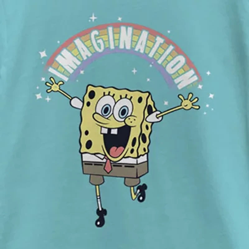 Little & Big Kid Girls Crew Neck Short Sleeve Regular Fit Spongebob Graphic T-Shirt