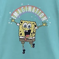 Little & Big Kid Girls Crew Neck Short Sleeve Regular Fit Spongebob Graphic T-Shirt