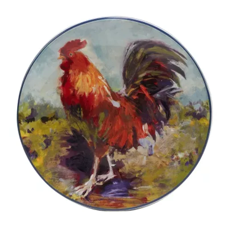 Certified International Rooster Meadow 4-pc. Earthenware Salad Plate