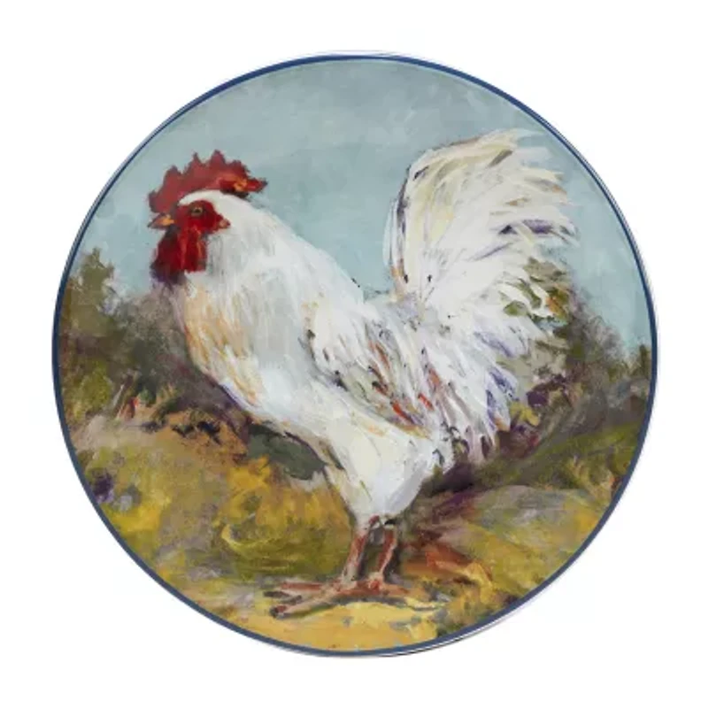 Certified International Rooster Meadow 4-pc. Earthenware Salad Plate