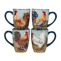 Certified International Rooster Meadow 4-pc. Coffee Mug
