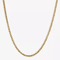 Made in Italy Unisex Adult 10K Gold 22 Inch Wheat Chain Necklace
