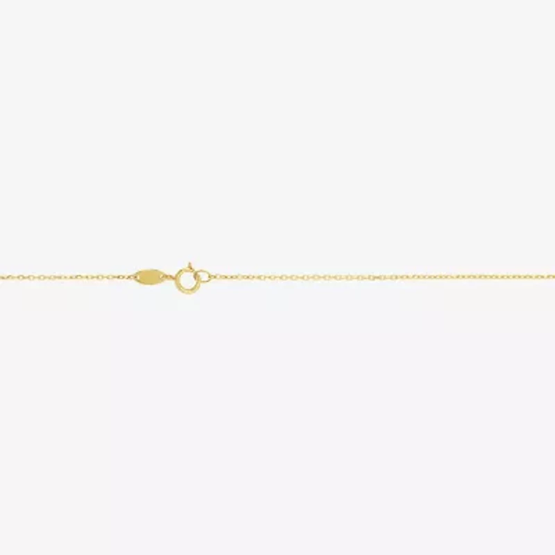 Womens White Mother Of Pearl 14K Gold Heart 17 Inch Pendant Necklace