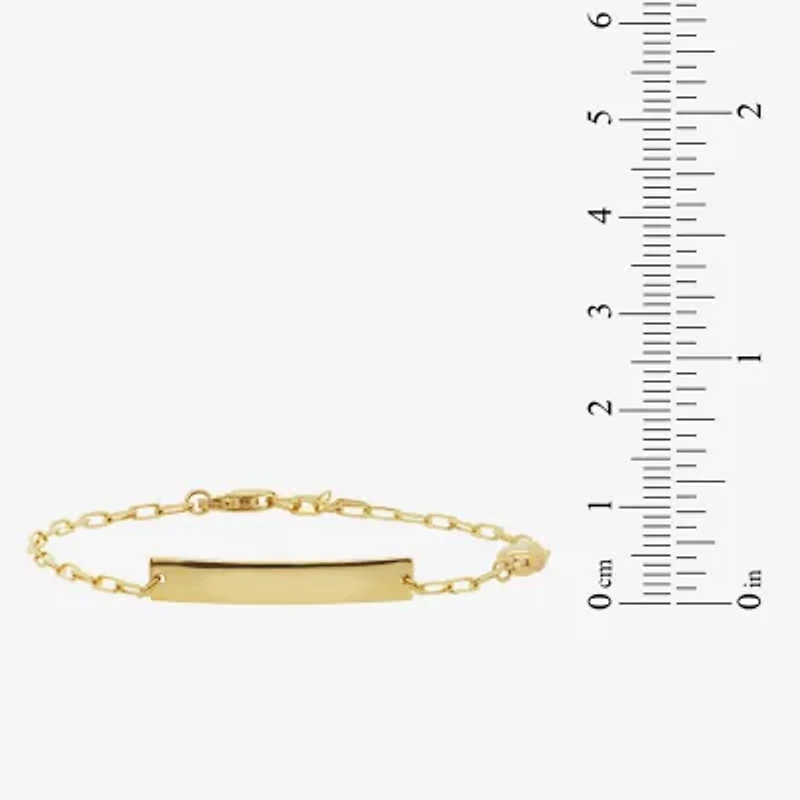 Womens 14K Gold 6 Inch Semisolid Link Id Bracelet