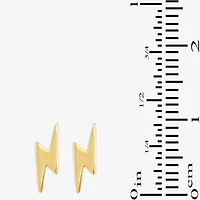 14K Gold 6.4mm LIghtning Bolt Stud Earrings