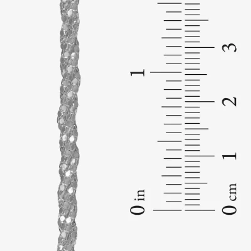 Made in Italy Unisex Adult Sterling Silver 7.5 Inch Solid Link Chain Bracelet