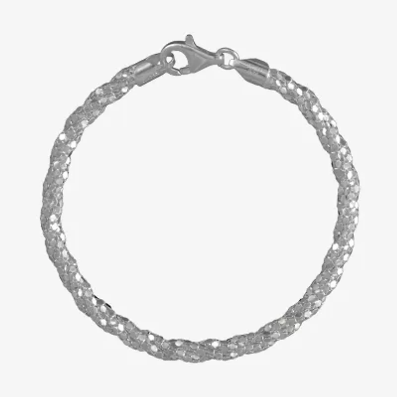 Made in Italy Unisex Adult Sterling Silver 7.5 Inch Solid Link Chain Bracelet