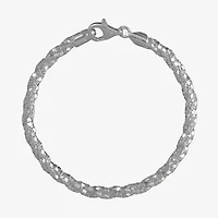 Made in Italy Unisex Adult Sterling Silver 7.5 Inch Solid Link Chain Bracelet
