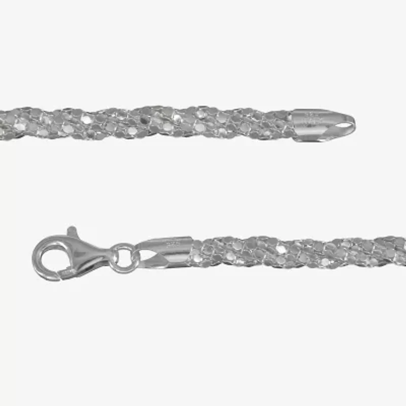 Made in Italy Unisex Adult Sterling Silver 7.5 Inch Solid Link Chain Bracelet