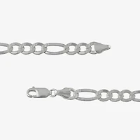 Made in Italy Mens Sterling Silver 8 1/2 Inch Solid Figaro Chain Bracelet