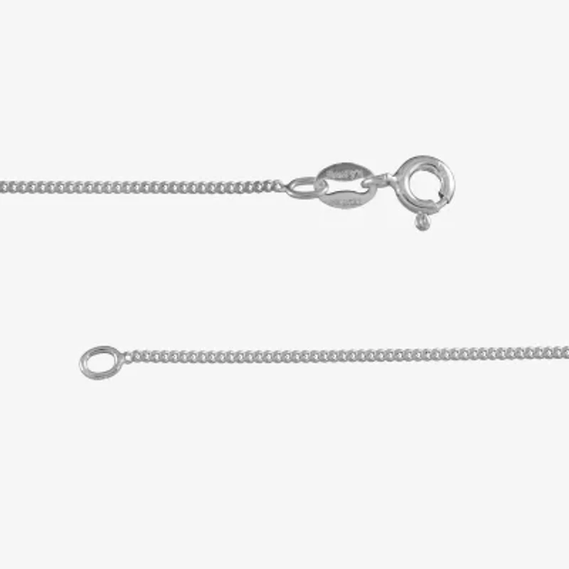 Made in Italy Womens Sterling Silver 18 Inch Curb Chain Necklace
