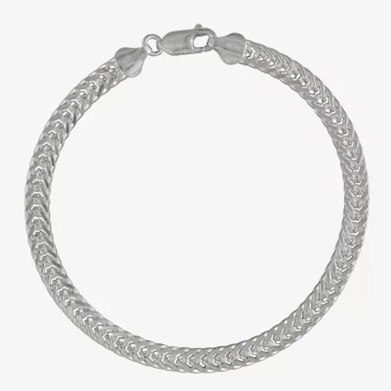Made in Italy Mens Sterling Silver 9 Inch Solid Link Chain Bracelet