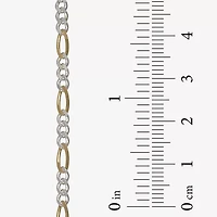 Silver Two-Tone 10" Figaro Ankle Bracelet
