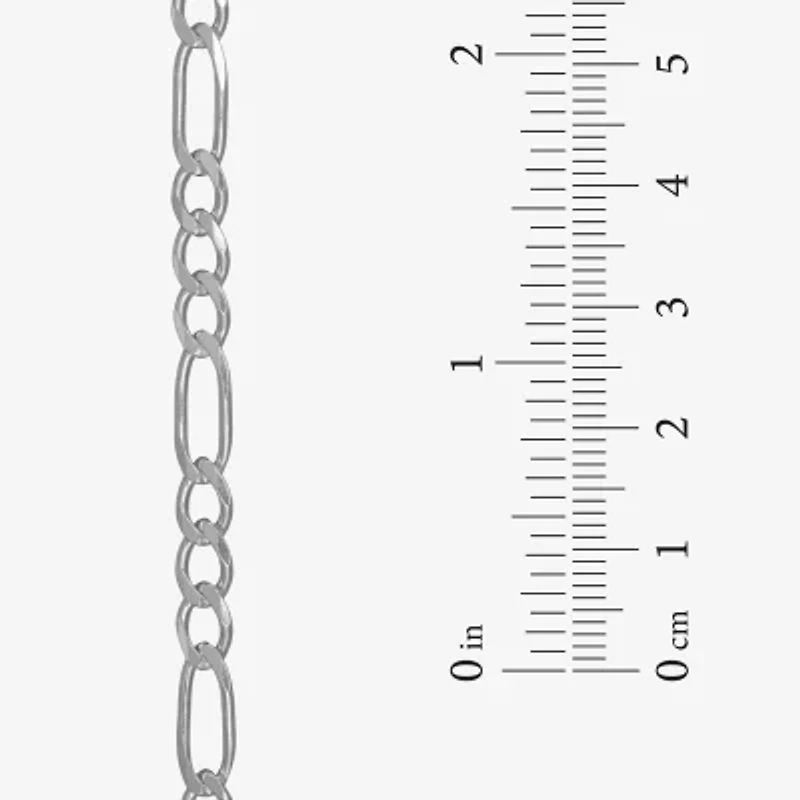 Made in Italy Mens Sterling Silver 20 Inch Figaro Chain Necklace