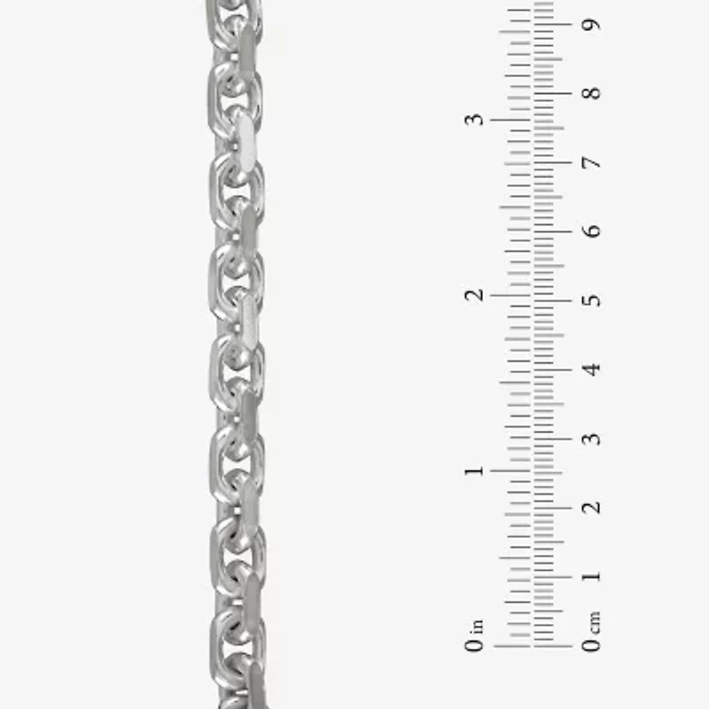 Made in Italy Unisex Adult Sterling Silver 8 1/2 Inch Solid Cable Chain Bracelet