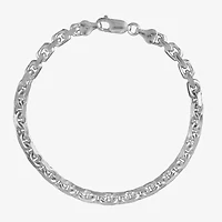 Made in Italy Unisex Adult Sterling Silver 9 Inch Solid Cable Chain Bracelet