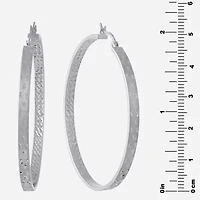 Sterling Silver Diamond Cut Hoop Earring
