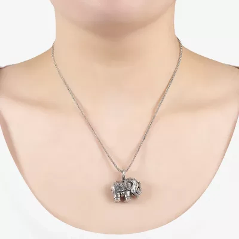 Sterling Silver Elephant Pendant Necklace
