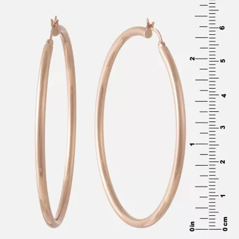 Womens 14K Gold Over Silver Sterling Silver 65mm Hoop Earrings