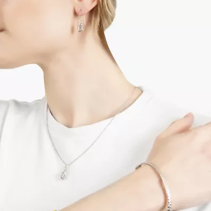 Diamond Cut Womens Sterling Silver 3-pc. Jewelry Set