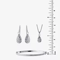 Diamond Cut Womens Sterling Silver 3-pc. Jewelry Set