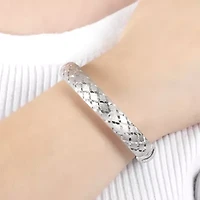 Womens Sterling Silver Bangle Bracelet