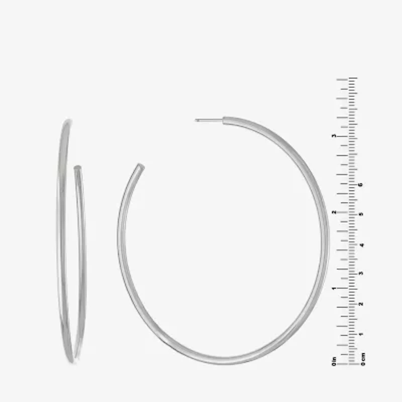 Sterling Silver Round 86 MM Hoop Earrings
