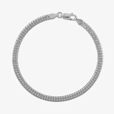 Made in Italy Womens Sterling Silver 7.5 Inch Solid Curb Chain Bracelet