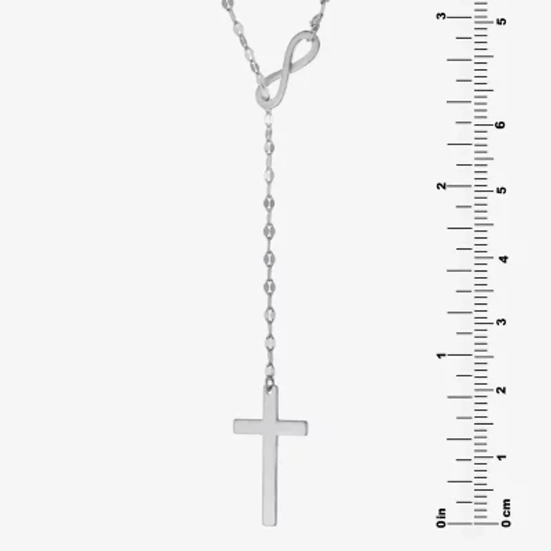 Womens Sterling Silver Cross 22 Inch Pendant Necklace