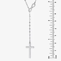 Womens Sterling Silver Cross 22 Inch Pendant Necklace