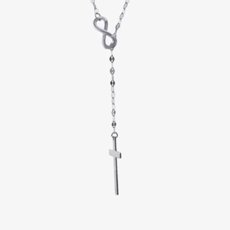 Womens Sterling Silver Cross 22 Inch Pendant Necklace