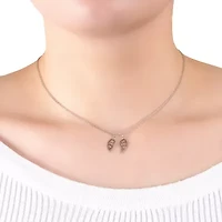 2 Piece Sterling Silver Best Friend Heart Pendant Necklace
