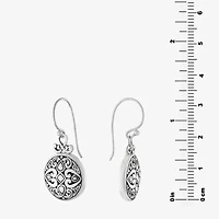 Womens Sterling Silver Round Drop Earrings