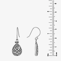 Womens Sterling Silver Pear Drop Earrings