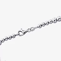Womens Sterling Silver Beaded Bracelet