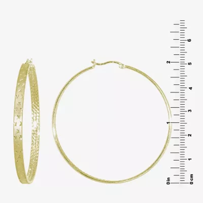 Womens 14K Gold Over Silver 50mm Hoop Earrings