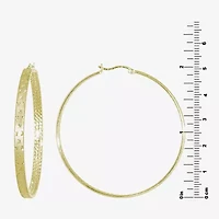 Womens 14K Gold Over Silver 50mm Hoop Earrings